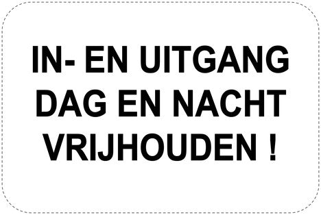 Geen parkeerborden “In-en uitgang dag en nacht vrijhouden!” (Geen parkeren) als sticker EW-PARKEN-10800-V-88