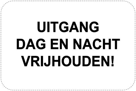 Geen parkeerborden “Uitgang dag en nacht vrijhouden!” (Geen parkeren) als sticker EW-PARKEN-11100-V-88