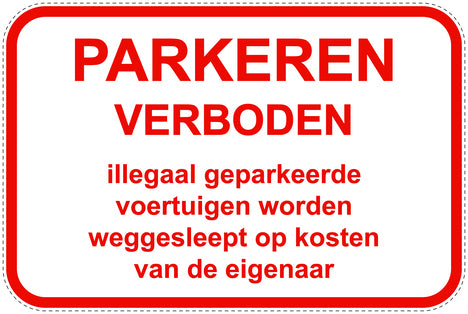 Parkeerverbodsborden (parkeren verboden) rood als sticker EW-PARKEN-11400-V-14