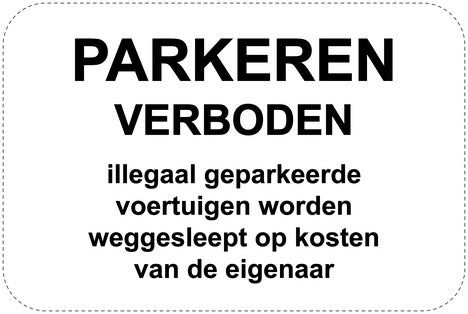 Geen parkeerborden "Niet parkeren!" (Geen parkeren) als sticker EW-PARKEN-11400-V-88