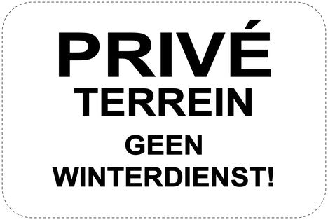 Geen parkeerborden “Privé terrein geen winterdienst!” (Geen parkeren) als sticker EW-PARKEN-11600-V-88
