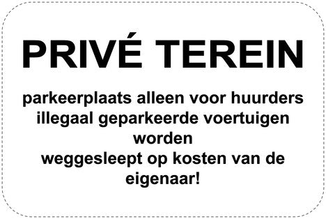 Geen parkeerborden “Privéterrein” (parkeren verboden) als sticker EW-PARKEN-11800-V-88
