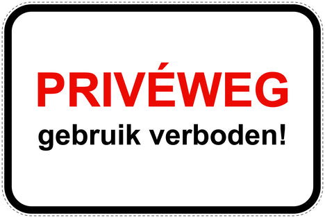 Parkeerverbodsborden (parkeren verboden) wit als sticker EW-PARKEN-11900-V-0