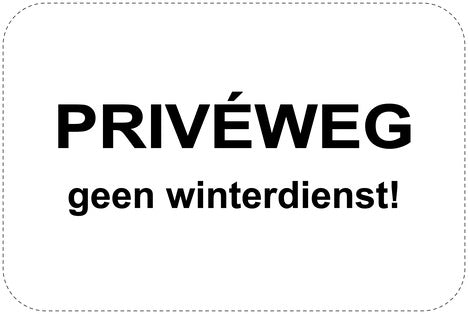 Geen parkeerborden “Priveweg Geen winterdienst!” (Geen parkeren) als sticker EW-PARKEN-12100-V-88