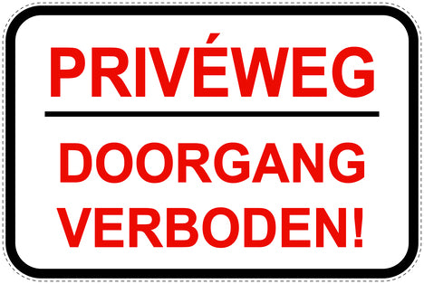 Parkeerverbodsborden (parkeren verboden) wit als sticker EW-PARKEN-12200-V-0