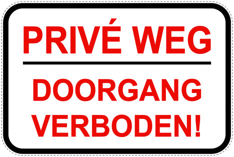 Parkeerverbodsborden (parkeren verboden) wit als sticker EW-PARKEN-12300-V-0