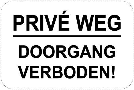 Geen parkeerborden “Privéweg doorgang verboden!” (Geen parkeren) als sticker EW-PARKEN-12300-V-88