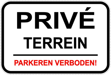 Parkeerverbodsborden (parkeren verboden) wit als sticker EW-PARKEN-12500-V-0