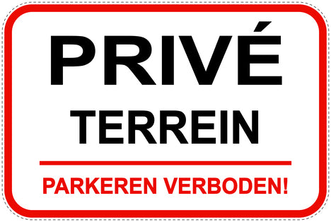 Parkeerverbodsborden (parkeren verboden) rood als sticker EW-PARKEN-12500-V-14