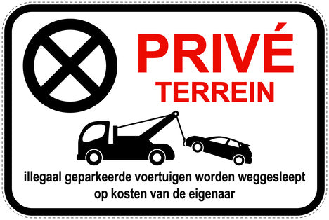 Parkeerverbodsborden (parkeren verboden) wit als sticker EW-PARKEN-12600-V-0