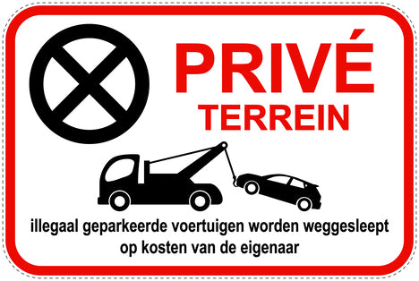 Parkeerverbodsborden (parkeren verboden) rood als sticker EW-PARKEN-12600-V-14