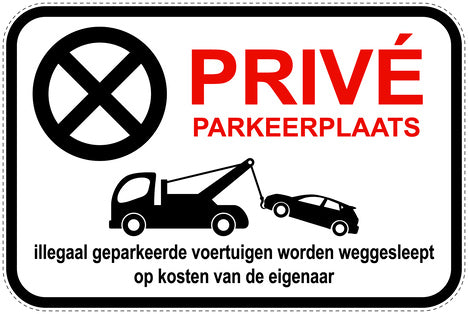 Parkeerverbodsborden (parkeren verboden) wit als sticker EW-PARKEN-12900-V-0