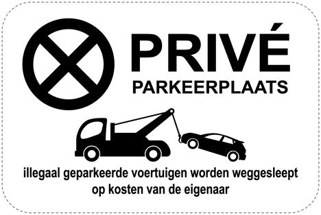 Geen parkeerborden “Privé parkeerplaats” (parkeren verboden) als sticker EW-PARKEN-12900-V-88