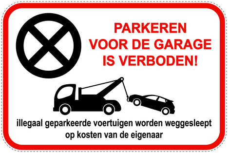Parkeerverbodsborden (parkeren verboden) rood als sticker EW-PARKEN-13000-V-14