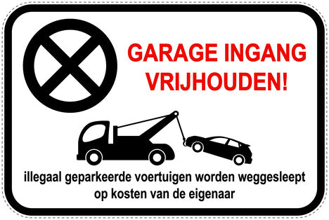 Parkeerverbodsborden (parkeren verboden) wit als sticker EW-PARKEN-13100-V-0
