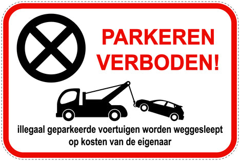 Parkeerverbodsborden (parkeren verboden) rood als sticker EW-PARKEN-13200-V-14
