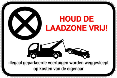 Parkeerverbodsborden (parkeren verboden) wit als sticker EW-PARKEN-13300-V-0
