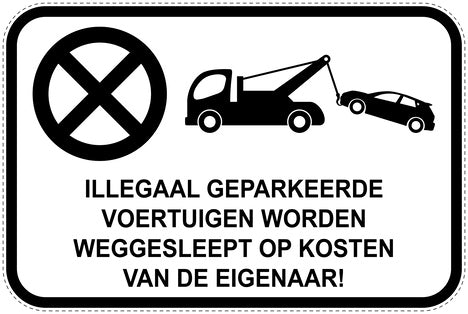 Parkeerverbodsborden (parkeren verboden) wit als sticker EW-PARKEN-13400-V-0