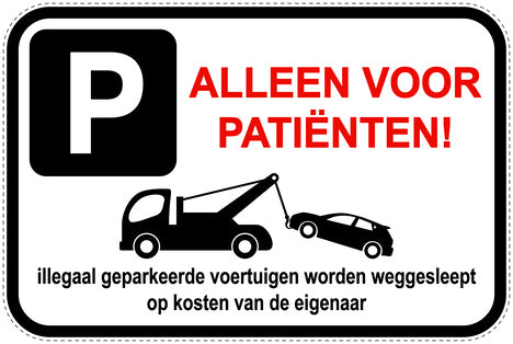 Parkeerverbodsborden (parkeren verboden) wit als sticker EW-PARKEN-13600-V-0