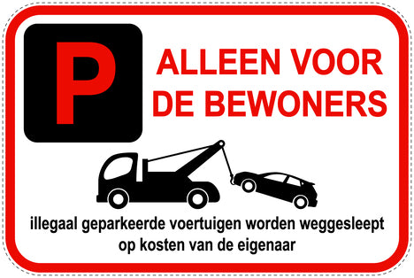 Parkeerverbodsborden (parkeren verboden) rood als sticker EW-PARKEN-13900-V-14