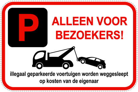Parkeerverbodsborden (parkeren verboden) rood als sticker EW-PARKEN-14000-V-14