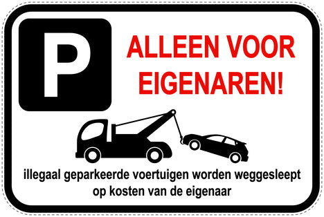 Parkeerverbodsborden (parkeren verboden) wit als sticker EW-PARKEN-14200-V-0