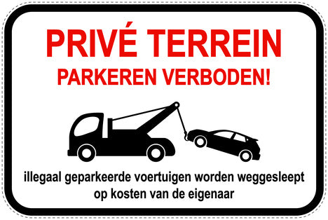 Parkeerverbodsborden (parkeren verboden) wit als sticker EW-PARKEN-14300-V-0