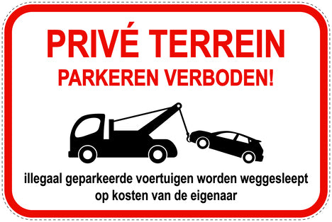 Parkeerverbodsborden (parkeren verboden) rood als sticker EW-PARKEN-14300-V-14