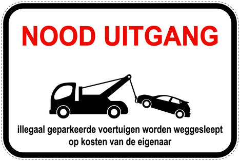 Parkeerverbodsborden (parkeren verboden) wit als sticker EW-PARKEN-14400-V-0