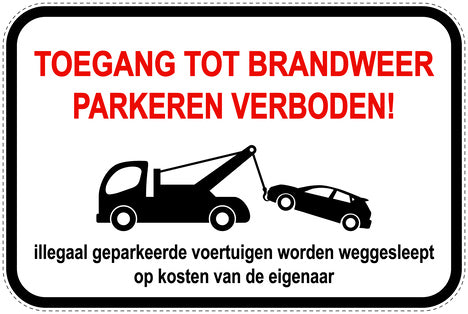 Parkeerverbodsborden (parkeren verboden) wit als sticker EW-PARKEN-14500-V-0