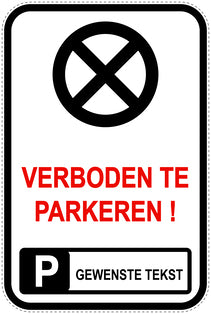 Parkeerverbodsborden (parkeren verboden) wit als sticker EW-PARKEN-20100-H-0