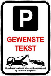 Parkeerverbodsborden (parkeren verboden) wit als sticker EW-PARKEN-20400-H-0