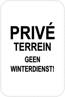 Geen parkeerborden “Privé terrein geen winterdienst!” (Geen parkeren) als sticker EW-PARKEN-21600-H-88