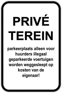 Parkeerverbodsborden (parkeren verboden) wit als sticker EW-PARKEN-21800-H-0