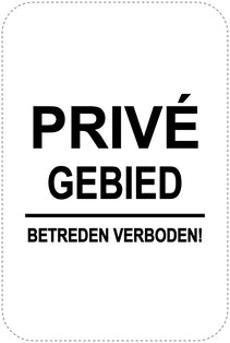 Geen parkeerborden “Prive gebied betreden verboden!” (Geen parkeren) als sticker EW-PARKEN-22400-H-88