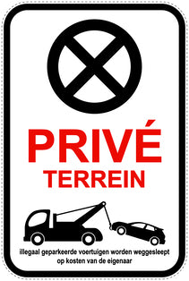 Parkeerverbodsborden (parkeren verboden) wit als sticker EW-PARKEN-22600-H-0