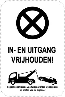 Geen parkeerborden “In-en uitgang vrijhouden!” (Niet parkeren) als sticker EW-PARKEN-22700-H-88