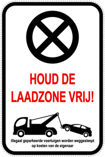 Parkeerverbodsborden (parkeren verboden) wit als sticker EW-PARKEN-23300-H-0