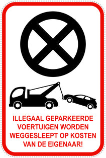 Parkeerverbodsborden (parkeren verboden) rood als sticker EW-PARKEN-23400-H-14
