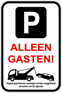 Parkeerverbodsborden (parkeren verboden) wit als sticker EW-PARKEN-23500-H-0