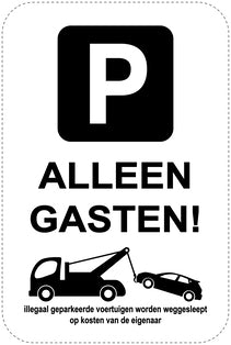 Geen parkeerborden "Alleen gasten!" (Niet parkeren) als sticker EW-PARKEN-23500-H-88