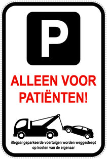 Parkeerverbodsborden (parkeren verboden) wit als sticker EW-PARKEN-23600-H-0