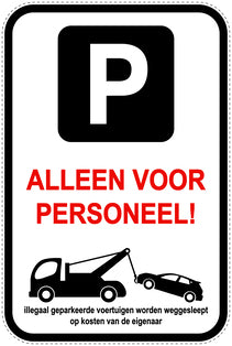 Parkeerverbodsborden (parkeren verboden) wit als sticker EW-PARKEN-23700-H-0