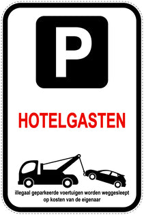 Parkeerverbodsborden (parkeren verboden) wit als sticker EW-PARKEN-23800-H-0