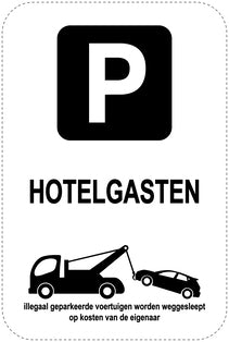 Geen parkeerborden “Hotelgasten” (parkeren verboden) als sticker EW-PARKEN-23800-H-88