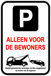 Parkeerverbodsborden (parkeren verboden) wit als sticker EW-PARKEN-23900-H-0