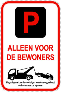 Parkeerverbodsborden (parkeren verboden) rood als sticker EW-PARKEN-23900-H-14