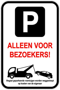 Parkeerverbodsborden (parkeren verboden) wit als sticker EW-PARKEN-24000-H-0