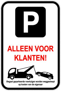 Parkeerverbodsborden (parkeren verboden) wit als sticker EW-PARKEN-24100-H-0