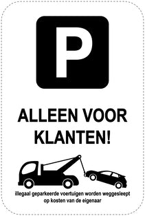 Geen parkeerborden “Alleen voor klanten!” (Niet parkeren) als sticker EW-PARKEN-24100-H-88
